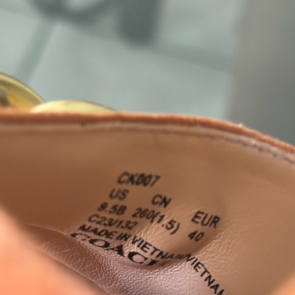 COACH Nicolette Platform Sandals Retro burnished amber chunky block heels Sz 9.5 - Picture 13 of 16